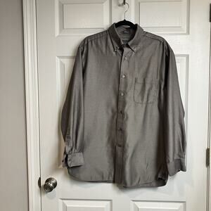 Daniel Cremieux Herringbone Brown Gold Dress Shirt Men’s L Signature Collection